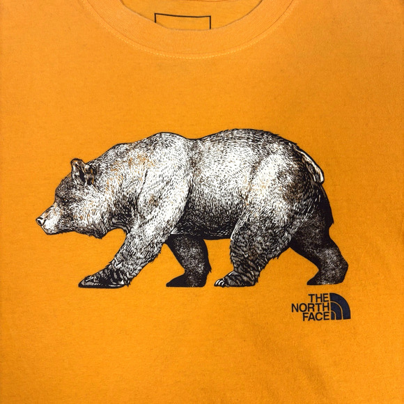 The North Face Men's Short Sleeve TNF Bear Tee Orange Size Medium Graphic Tee - Picture 3 of 9